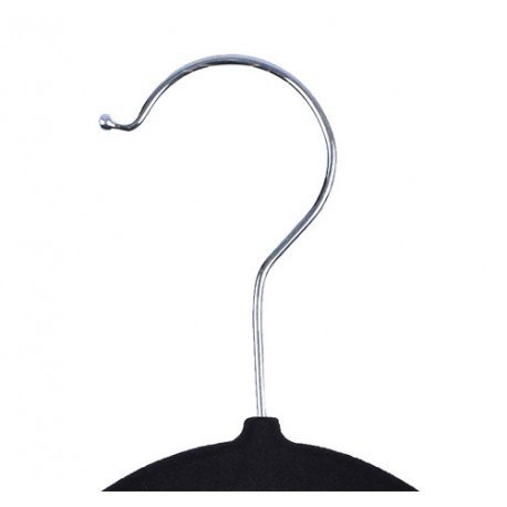 Wieszak welurowy Roxi komplet 10 sztuk czarny