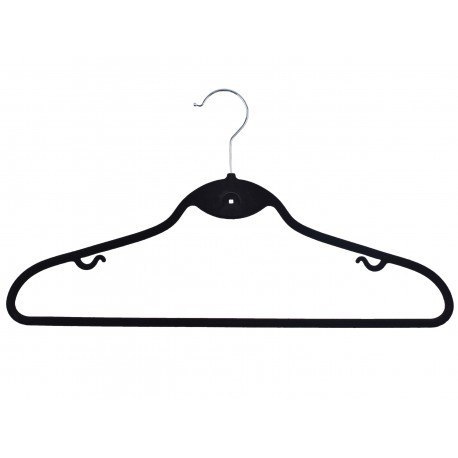 Wieszak welurowy Roxi komplet 10 sztuk czarny