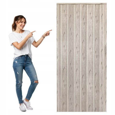 Drzwi harmonijkowe 001P DĄB ALASKA MAT - 80 cm