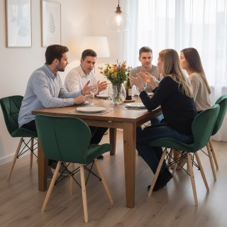 Krzesło tapicerowane MURET VELVET aksamitny ciemnozielony