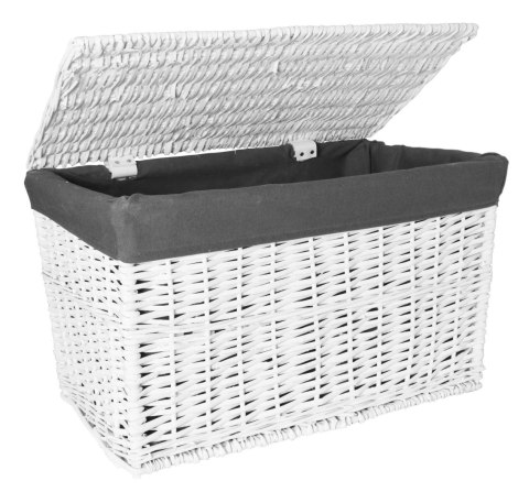 Kufer wiklinowy 105L 66x40x40 cm biało-szary