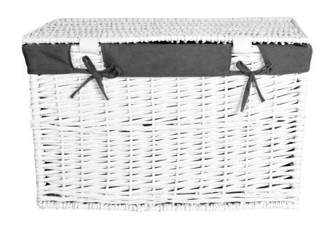 Kufer wiklinowy 105L 66x40x40 cm biało-szary