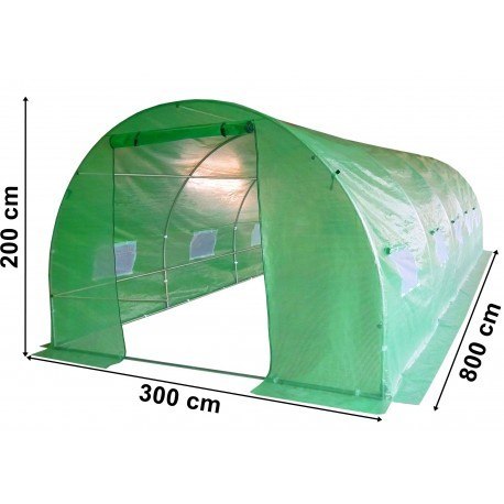 Tunel foliowy - szklarnia ogrodowa - 3x8 m
