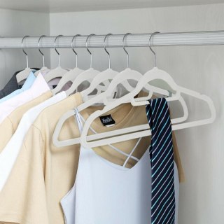 Wieszak welurowy Maxi komplet 10 szt - szary