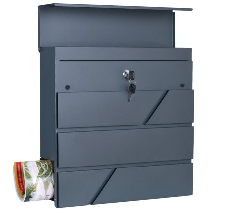 Skrzynka pocztowa na listy Tove z gazetnikiem antracyt