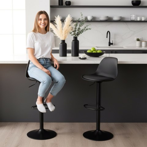 Hoker krzesło barowe RICARDO BLACK czarny