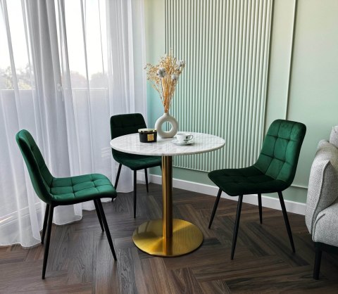 Krzesło welurowe DENVER velvet ciemnozielone