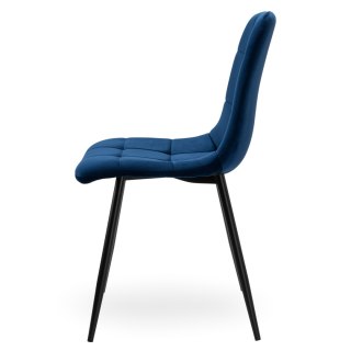 Krzesło welurowe DENVER velvet niebieskie