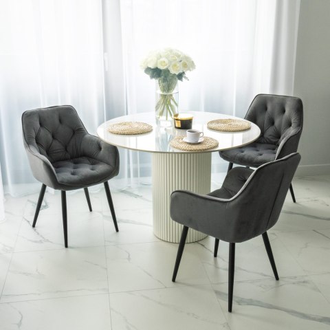 Krzesło welurowe NEVADA VELVET grafitowe