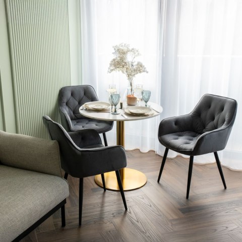 Krzesło welurowe NEVADA VELVET grafitowe