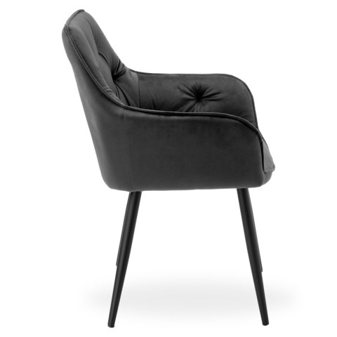 Krzesło welurowe NEVADA VELVET grafitowe