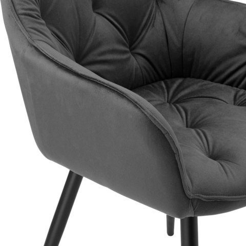 Krzesło welurowe NEVADA VELVET grafitowe