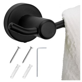 Wieszak na ręczniki loftowy Giaras czarny