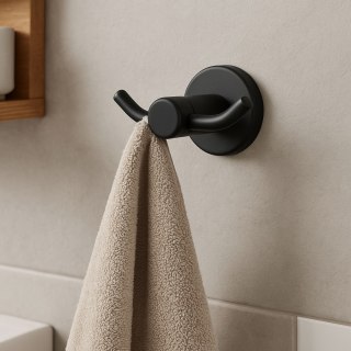 Wieszak na ręczniki loftowy Giaras czarny