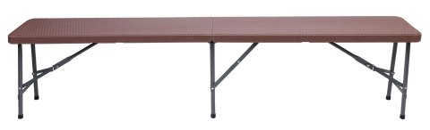 Zestaw cateringowy Rattan brąz stół 180 cm+ 2 ławki