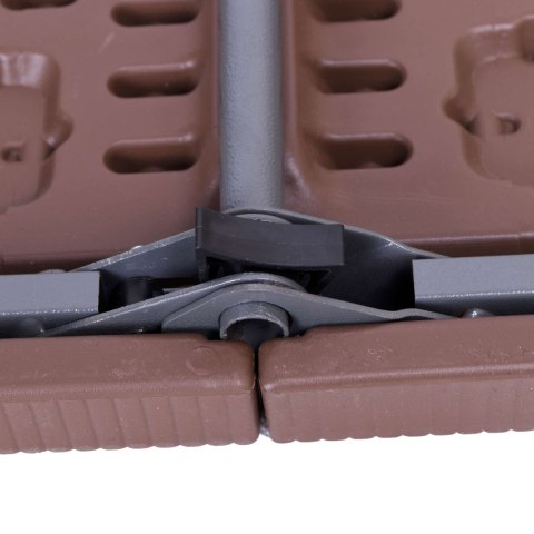 Zestaw cateringowy Rattan brąz stół 180 cm+ 2 ławki