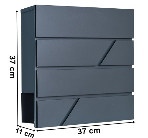 Skrzynka pocztowa na listy Tove antracyt z napisami