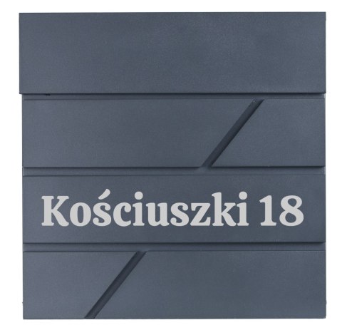 Skrzynka pocztowa na listy Tove antracyt z napisami