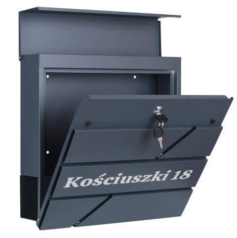 Skrzynka pocztowa na listy Tove antracyt z napisami