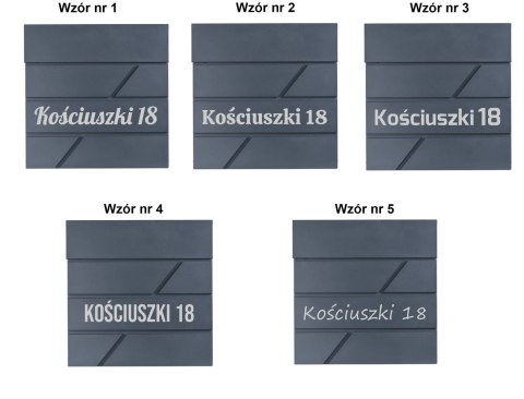 Skrzynka pocztowa na listy Tove antracyt z napisami