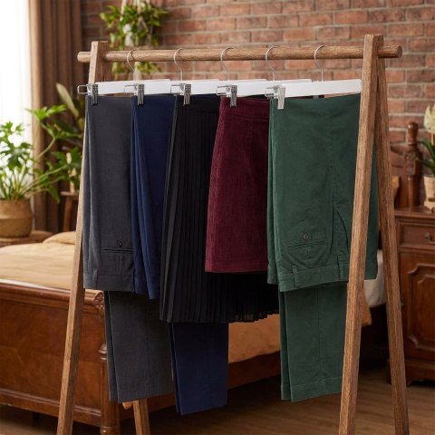 Wieszak drewniany na spódnice 2 sztuki biały