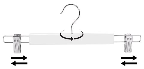 Wieszak drewniany na spódnice 2 sztuki biały