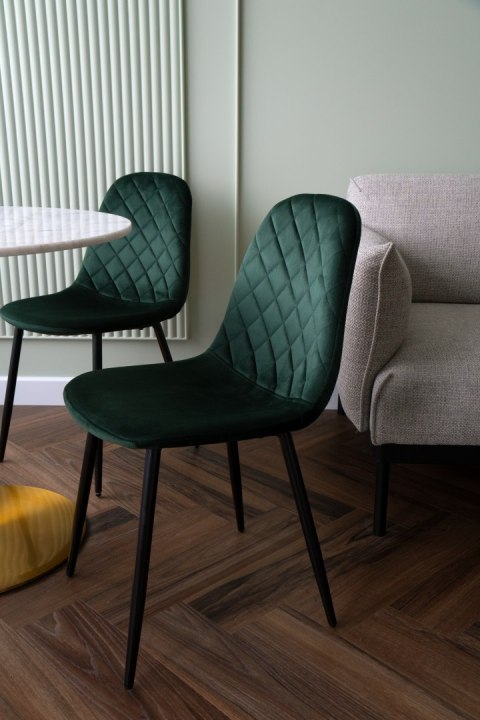 Krzesło welurowe Orlando Velvet ciemnozielone