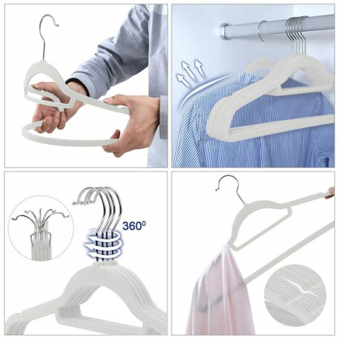 Wieszak welurowy Maxi komplet 60 sztuk szary