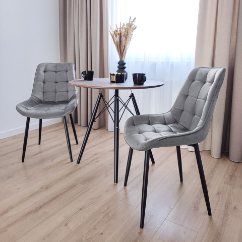 Krzesło welurowe NORMAN Velvet grafitowe