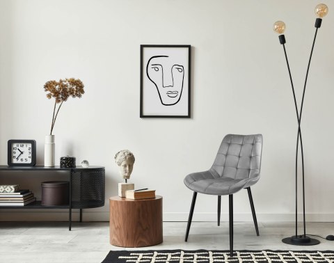 Krzesło welurowe NORMAN Velvet grafitowe