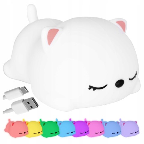 Silikonowa lampka nocna Misiek led rgb