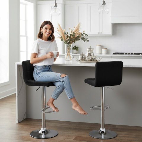 Hoker barowy Arako chromowane czarne Velvet