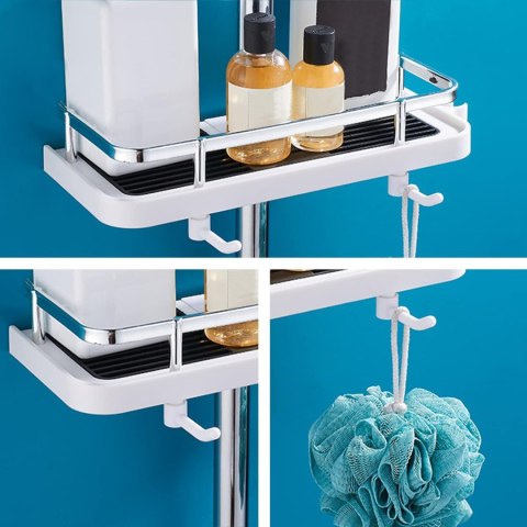 Półka łazienkowa LIBRE z haczykami