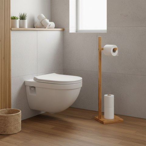 Stojak na papier toaletowy KEFAS naturalny bambus