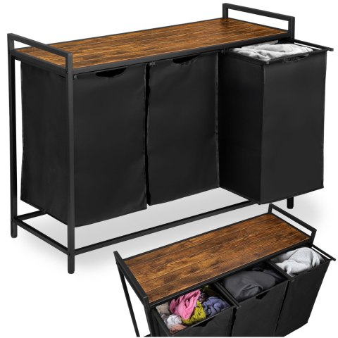 Kosz na pranie z półką 3 komory ARTUS