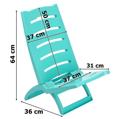 Krzesło plażowe TIRRENO turkusowe