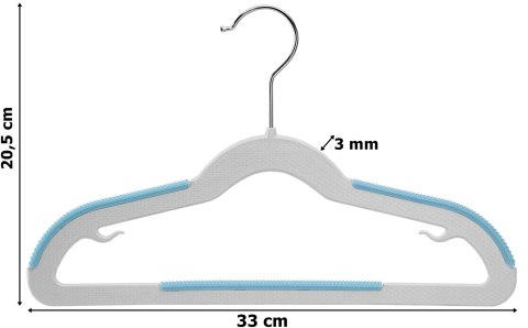 Wieszaki dziecięce KIDSI komplet 10 sztuk szaro-niebieskie
