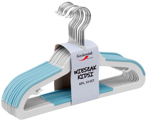 Wieszaki dziecięce KIDSI komplet 10 sztuk szaro-niebieskie