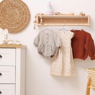 Wieszaki dziecięce KIDSI komplet 10 sztuk szaro-różowe