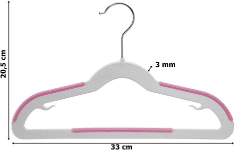 Wieszaki dziecięce KIDSI komplet 10 sztuk szaro-różowe