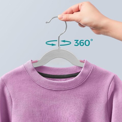 Wieszaki dziecięce KIDSI komplet 10 sztuk szaro-różowe