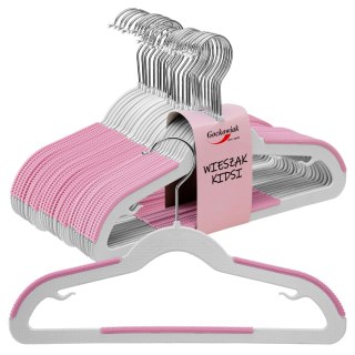 Wieszaki dziecięce KIDSI komplet 30 sztuk szaro-różowe