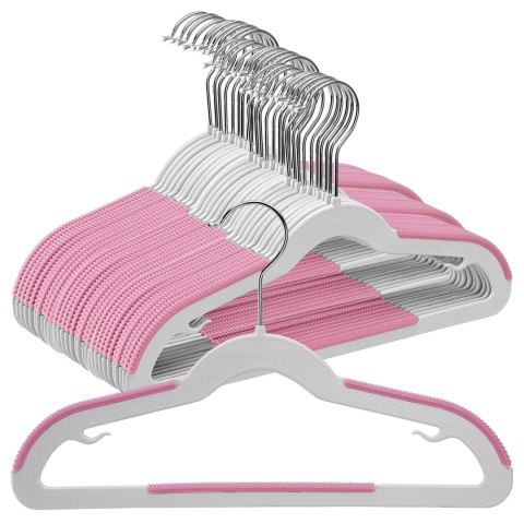 Wieszaki dziecięce KIDSI komplet 30 sztuk szaro-różowe