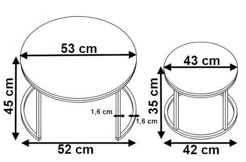 Zestaw dwóch stolików loft Galen Small Craft