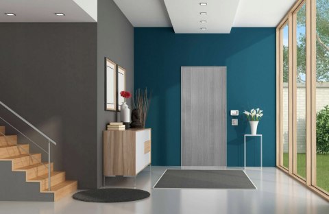 Drzwi harmonijkowe 001P 67 SZARY DĄB MAT 90 cm