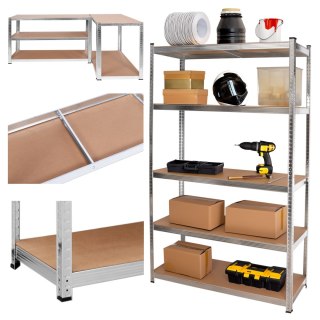 Regał stalowy magazynowy 200kg 5 poziomów 205x120x45 cm ocynkowany