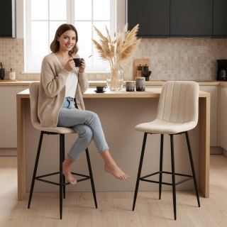 Hoker barowy Toronto beżowy Velvet