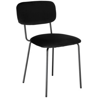 Krzesło welurowe LOUIS black czarne velvet