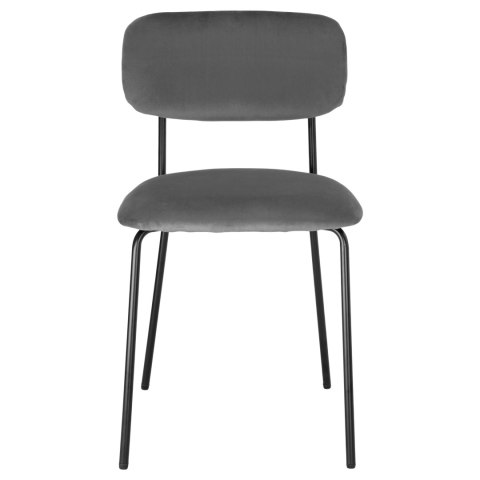 Krzesło welurowe LOUIS black grafitowe velvet