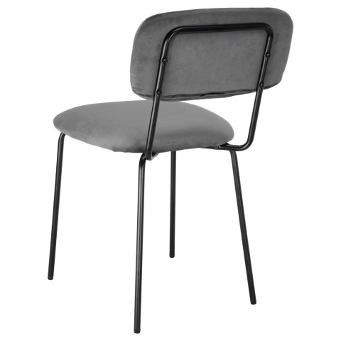 Krzesło welurowe LOUIS black grafitowe velvet